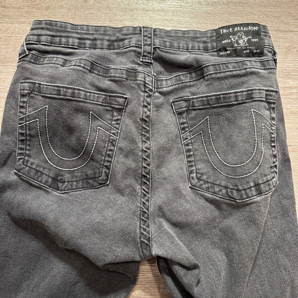 True Religion Jeans Womens 33 Denim Gray Jennie Curvy Mid Rise Skinny 30x27